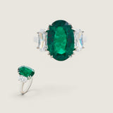 4CT CENTER WITH 1.5CT OVAL SIDES F905-EM-CZ-14K