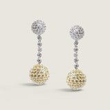 Pave Ball Drop Earring in Clear and Canary (18 TCW)