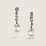 5 ROUND STONES W/TWO PEAR&PEARL DROP - EF919/PRL/CZ