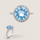 Aqua Round Stone in a Micro-pave Setting