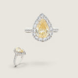 3CT PEAR CENTER  SURR BY MIRCO-PAVE SETTING F925-CAN-CZ-14K