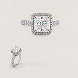 3CT SQ CENTER SURR. BY MIRCO-PAVE SETTING F957-CZ-14K