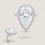 12.5CT PEAR SHAPE SURR. BY MIRCO-PAVE F931-CZ-14K