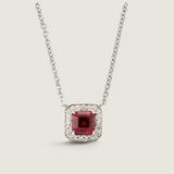 1.5CT PRINCESS CUT SURROUNDED BY PAVE STONES - PF897/RUBY