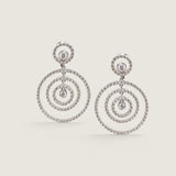 CIRCLE TOP WITH BEZEL STONE IN CENTER W/ 3 CIRCLES OF ROUNDS W/BEZEL CENTER STONE - EF937/CZ