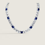 Asscher Necklace with Sapphire Highlights (125 TCW)
