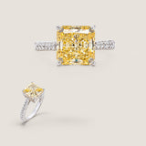 Square Canary Center Stone With Trailing Sides