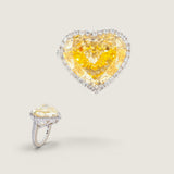 19MMX15.5MM HEART RING. 12CT F968-CAN-CZ-14K