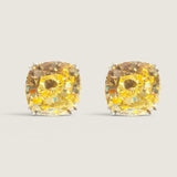 Canary Cushion-Cut  Studs (20 TCW)