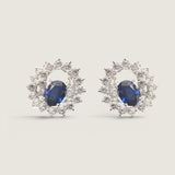 Blue Sapphire with Tiffany Swirl Earrings (3.75 TCW)