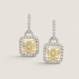 Canary Square Antique Pave Drop Earrings (8.1 TCW)