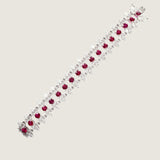 ROUND AND PEARSHAPE WIDE BRACELET - BF1035/RUB/CZ