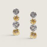 ALTERNATING 4 ROUND DROP EARRING - EF568LG/CAN/CZ