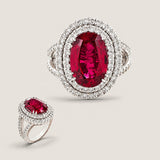 LARGE OVAL WITH DOUBLE HALO AND SPLIT SHANK