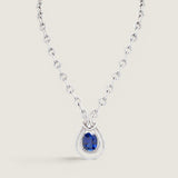 Sapphire Tear-Drop Pave Necklace