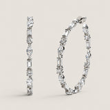 MULTI SHAPE STONE HOOP EARRING - EF1049/CZ