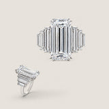 19.5MM X9MM  EMERALD CUT WITH STEP BAGUETTES F1064-CZ-14K