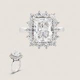 3.5CT RADIANT CUT WITH STONES AROUND  F248-CZ-14K