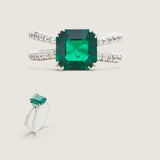 3.5CT SQUARE RING WITH OPEN SHANK F1041-EM-CZ-14K