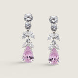 ROUND AND PEAR SHAPE DROP EARRING EF716-PK-CZ