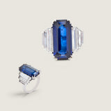 LARGE EMERALD CUT WITH STEP BAGUETTES F1064-SAP-CZ-14K
