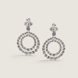 DOUBLE CIRCLE DROP EARRING - EF1086/CZ