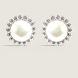 15MM PEARL BUTTON EAR - EF1115/PRL/CZ