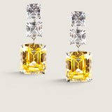 Iconic Asscher and Canary Emerald Drop Earrings (17.6 TCW)