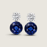 Large Graduated Double Stud with Sapphire Earrings (21 TCW)