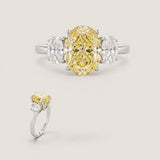 Canary Center Triple Oval Ring (2.95 TCW)