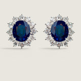 Oval Sapphire Halo Earrings (8.5 TCW)