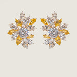 EARRING 10mm ctr. surr.marq. formg flower - 17554/CAN/CZ - Fantasia by DeSerio