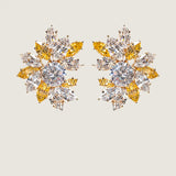 EARRING 10mm ctr. surr.marq. formg flower - 17554/CAN/CZ