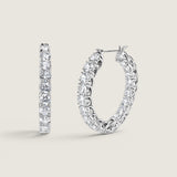 INSIDE/OUTSIDE HOOP EARRRING. .5CT STONES - EF791SM/CZ