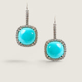 Turquoise Cushion Drop in a Micropave Setting