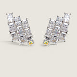 MULTISTONE EMERALD CUT BUTTON EARRING - EF837/CZ