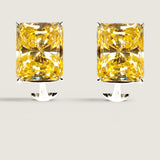 Canary Radiant Rectangle Studs with Omega Back (5 TCW)