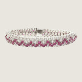 Ruby Mix Round Brilliant Stone Bracelet