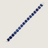 Sapphire Emerald-Cut and Clear Baguette Alternating Bracelet (60 TCW)