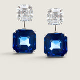 Sapphire Mix Asscher Drop Earring (5.6 TCW)