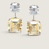 Canary Mix Asscher Drop Earring (5.6 TCW)