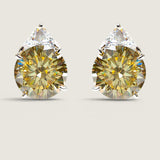 Canary Round Studs with Trillion Tops (9.1 TCW)