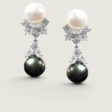 DOUBLE PEARL DROP EARRING - F136DPWG/PRL/CZ