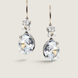 DOUBLE OVAL DROP EARRING - EF1065SM/CZ