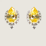 PEARSHAPE STUD WITH STONES BELOW - T12473/CAN/CZ