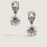 EARRING TAPERED PAVE TOP W/CZ STN BOT - EF436/CZ