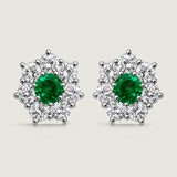 Emerald Flower Stud Earrings (5.15TCW)