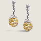 Canary Pave Ball Drop Earrings (15 TCW)