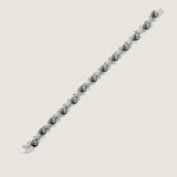 Grey Pearl and Marquise X-Cluster Alternating Bracelet (26 TCW)