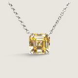 Canary Asscher Pendant Necklace (5 TCW)
